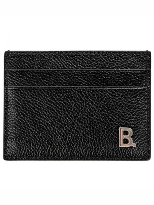 Luxury Balenciaga Trending 2026 BB Logo Card Wallet Black