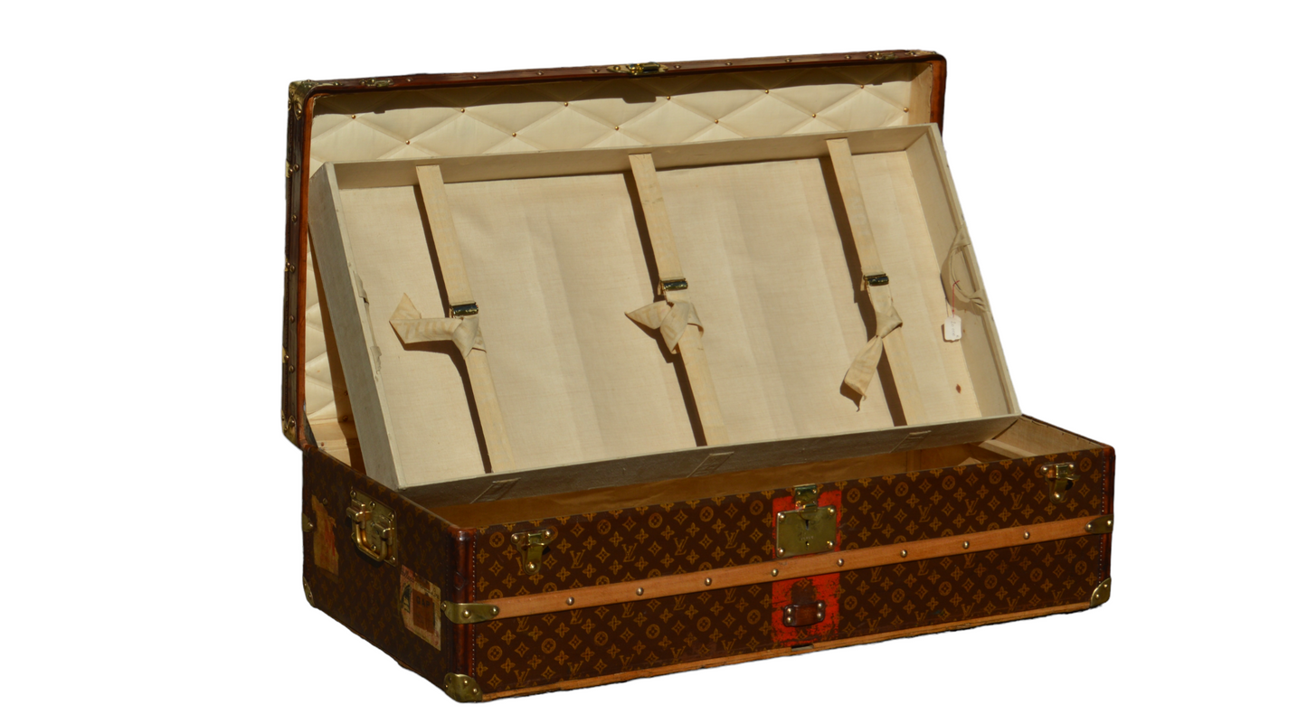Louis Vuitton Brown Canvas Trunk travel bag
