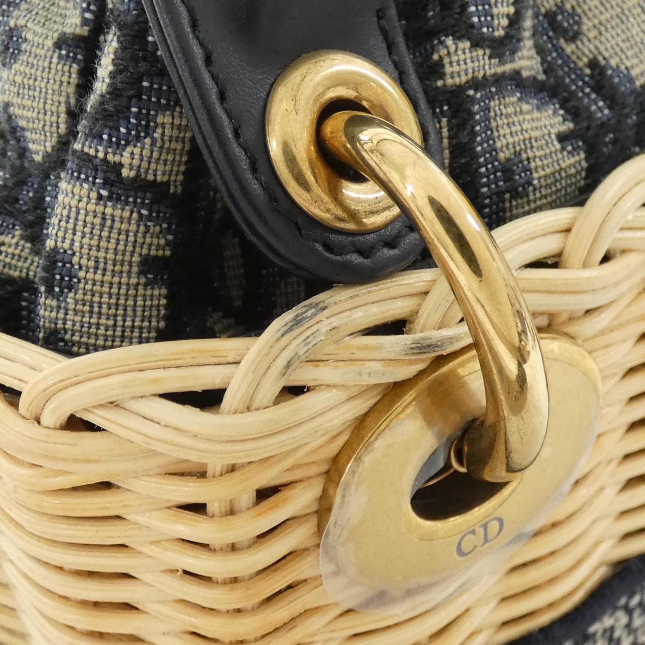 Christian Dior DIOR OBLIQUE Natural Wicker Canvas Bag