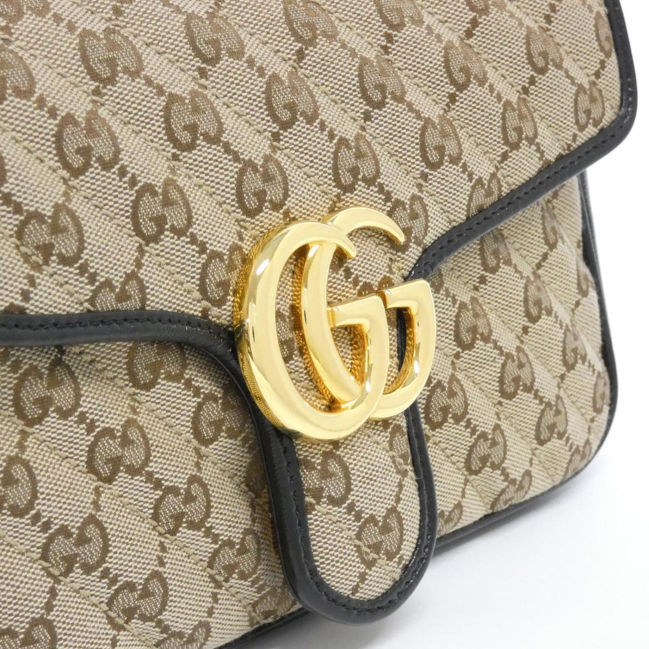Gucci GG MARMONT GG Canvas Leather Shoulder Bag