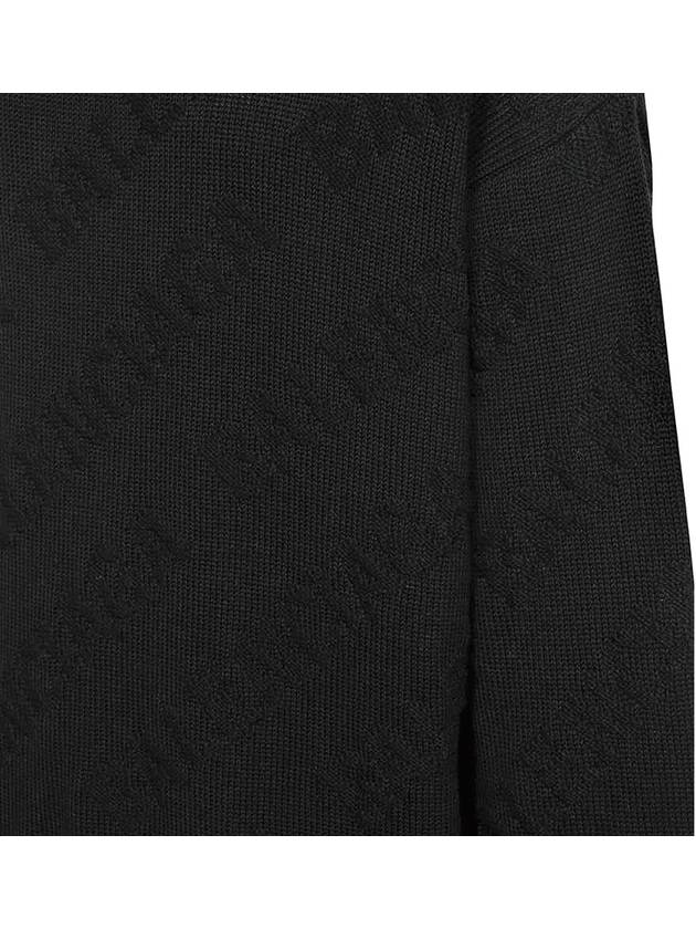 Luxury Balenciaga Trending 2026 Logo Jacquard Cotton Knit Top Black