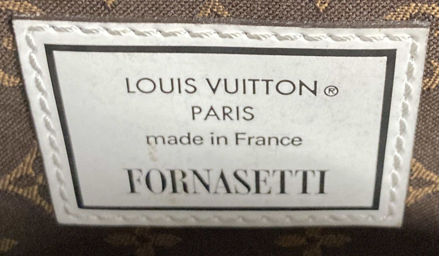 Louis Vuitton Pochette Tete Limited Edition Fornasetti Architettura Print Leather and Monogram Canvas