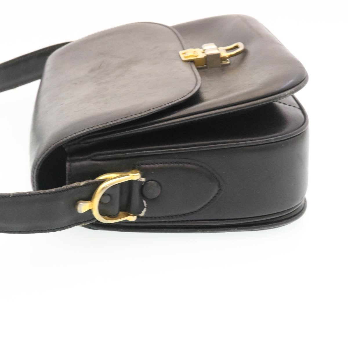 Luxury CELINE Horse Carriage Shoulder Bag Leather Black 28422