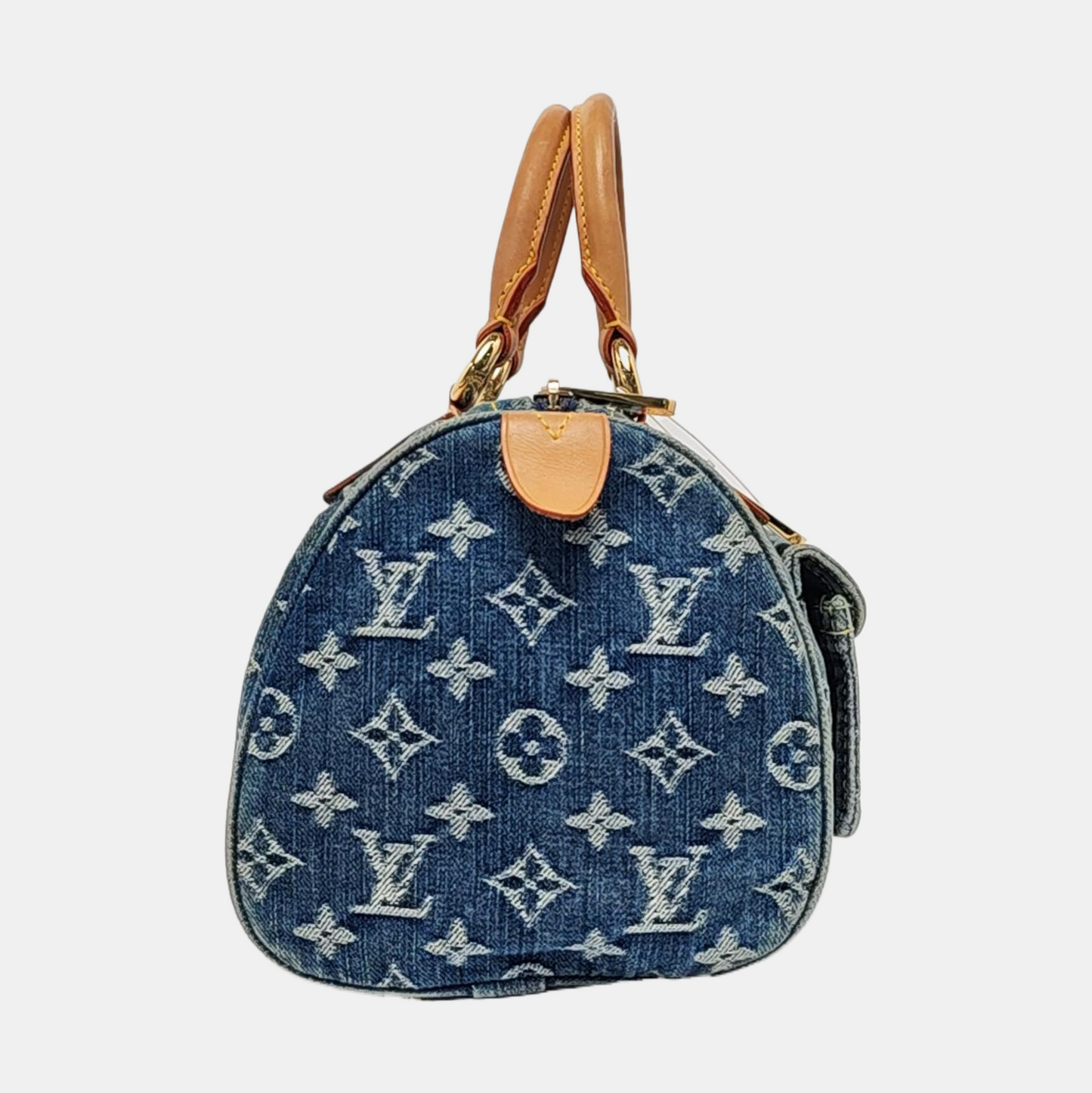 Louis Vuitton Neo Speedy Blue Denim Boston Bag