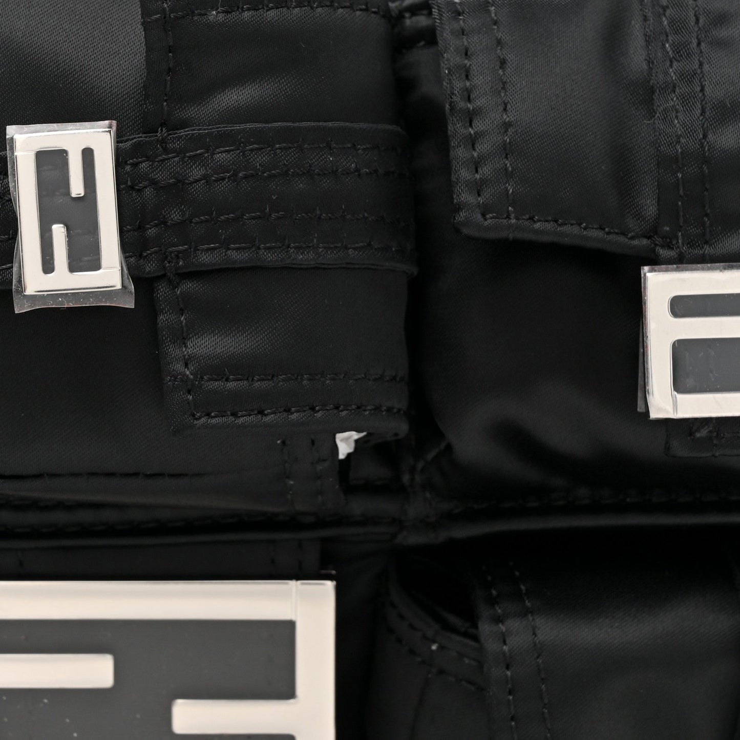 Fendi Econyl Cuoio Romano Multipocket Baguette Black