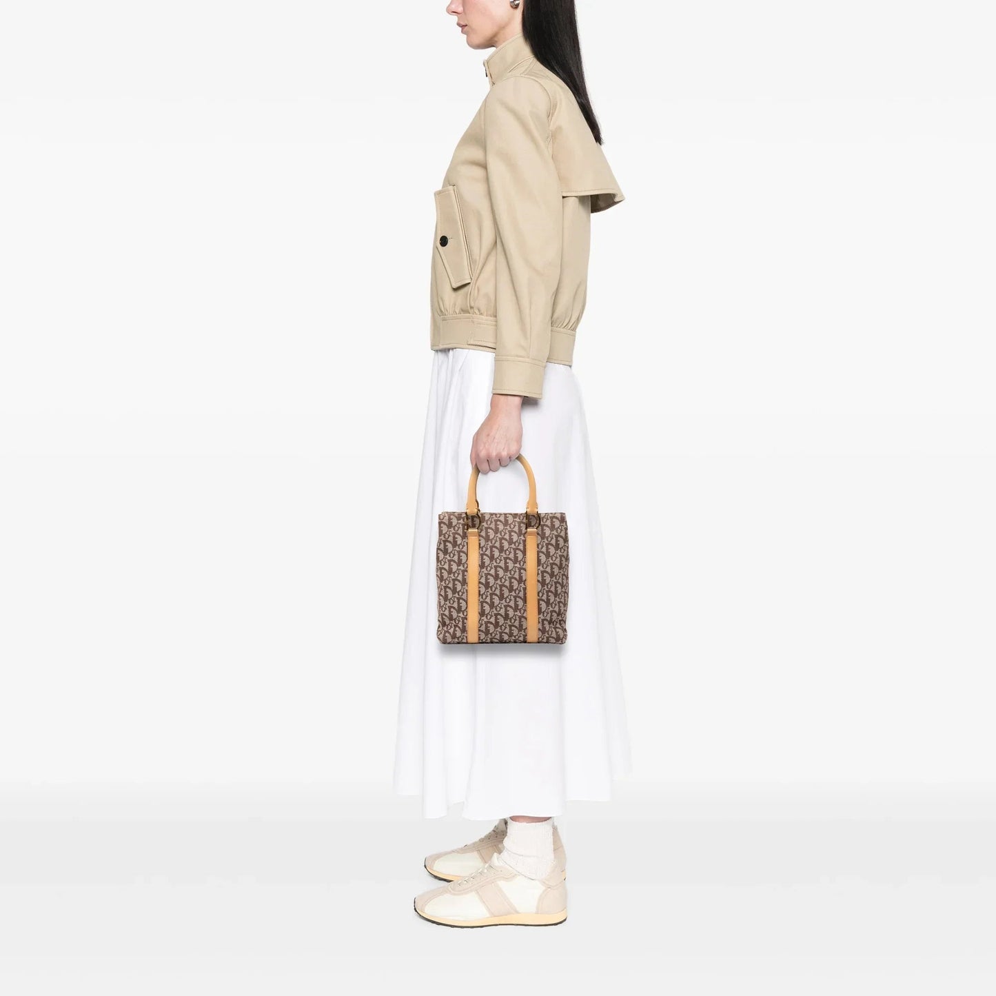 Brown Dior Diorissimo Trotter Canvas Tote