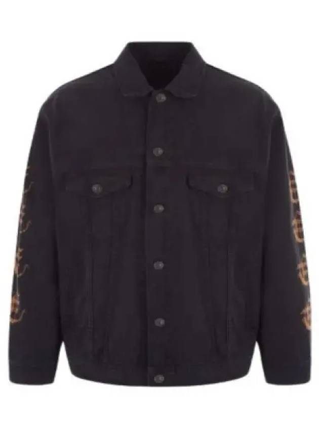 Luxury Balenciaga Trending 2026 Peach Large Fit Denim Jacket Black