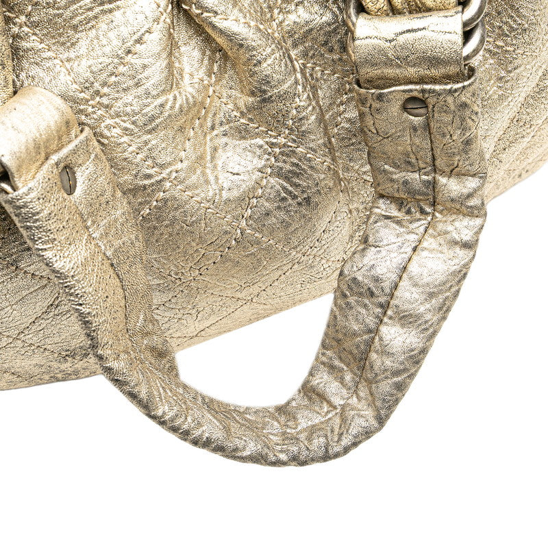 Chanel Coco Mark Matelasse Wild Stitch Leather Boston Bag Classic Flap
