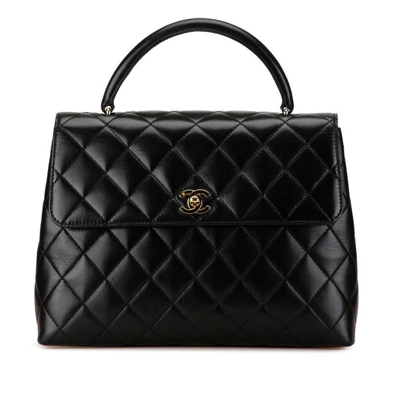 Chanel Matelasse Coco Mark Top Handle Flap Bag Lambskin Shoulder Bag