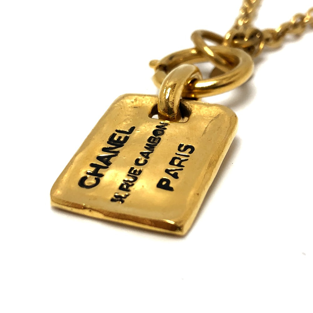 CHANEL Necklace metal gold Tag plate