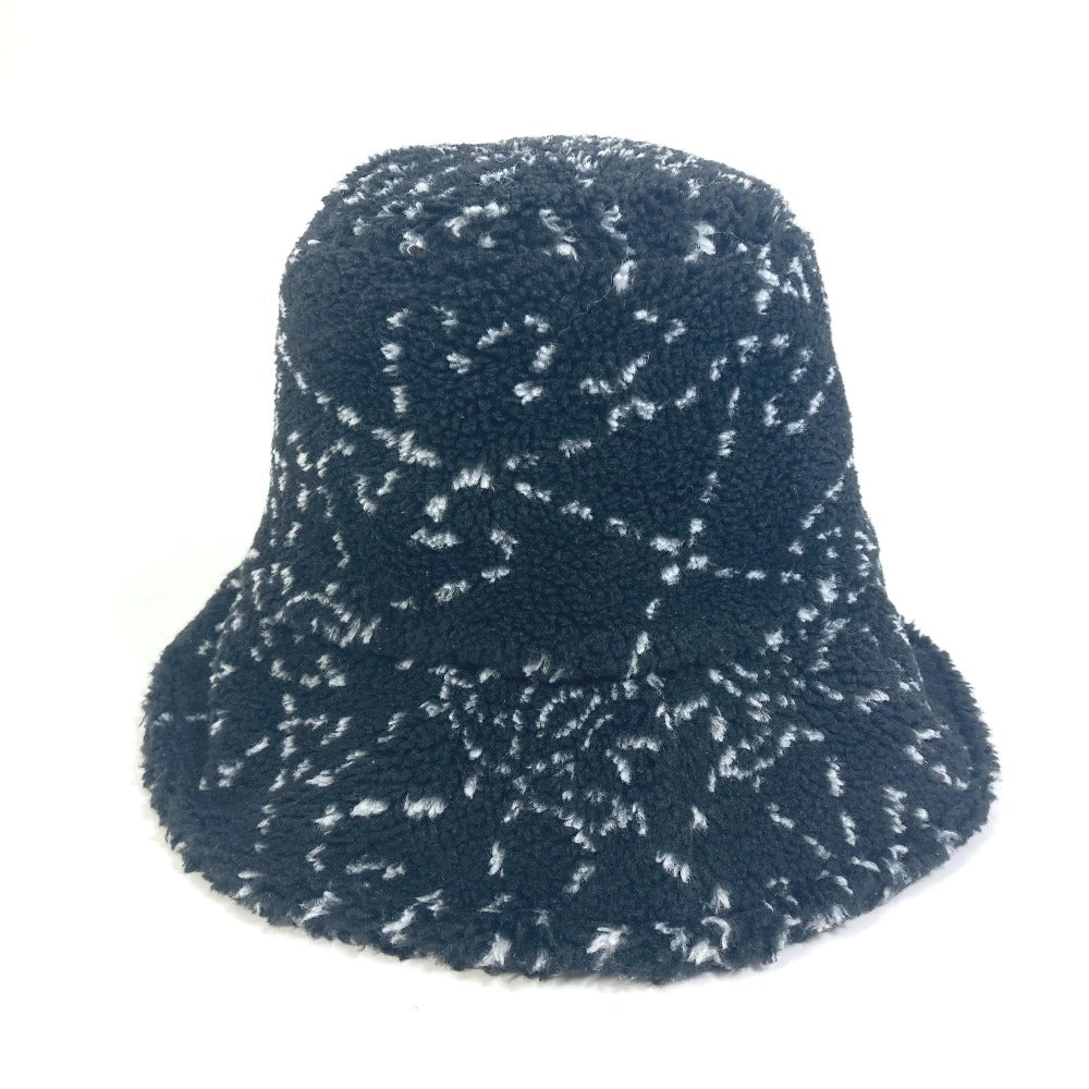 CHANEL hat Fur / Polyester / Cotton black hat COCO Mark CC Women S
