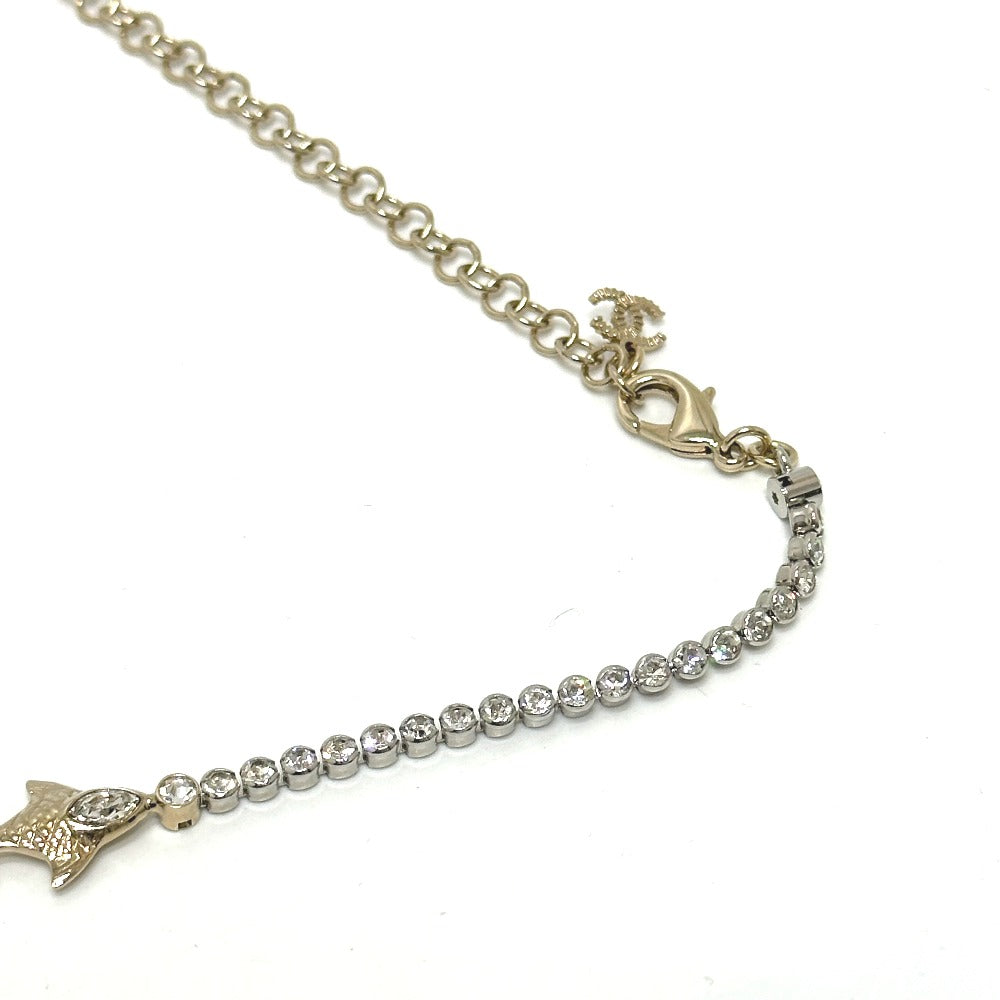 CHANEL Necklace ABE913 metal gold 25C Costume Pearl & Strass Marine Style