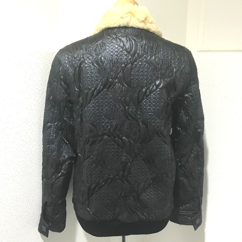 CHANEL Blouson Polyester, Cotton (1149), Microfiber (1865), ABS (1201), Acrylic (1767), Polyester (1168), PVC (1178), Stainless steel, Orirag fur Metallic black With fur 08A Women 38