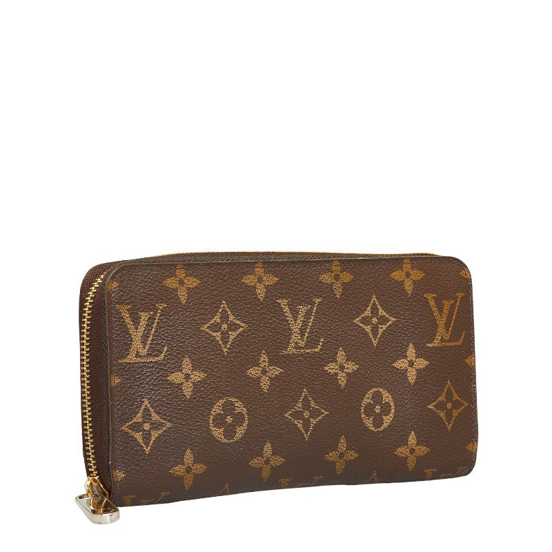 Louis Vuitton Monogram Wallet Round Long Wallet M42616 Brown PVC Louis Vuitton
