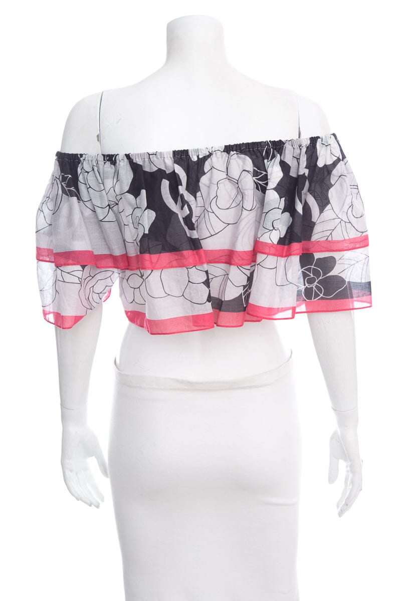 Chanel Black & White Off Shoulder Blo SZ 38