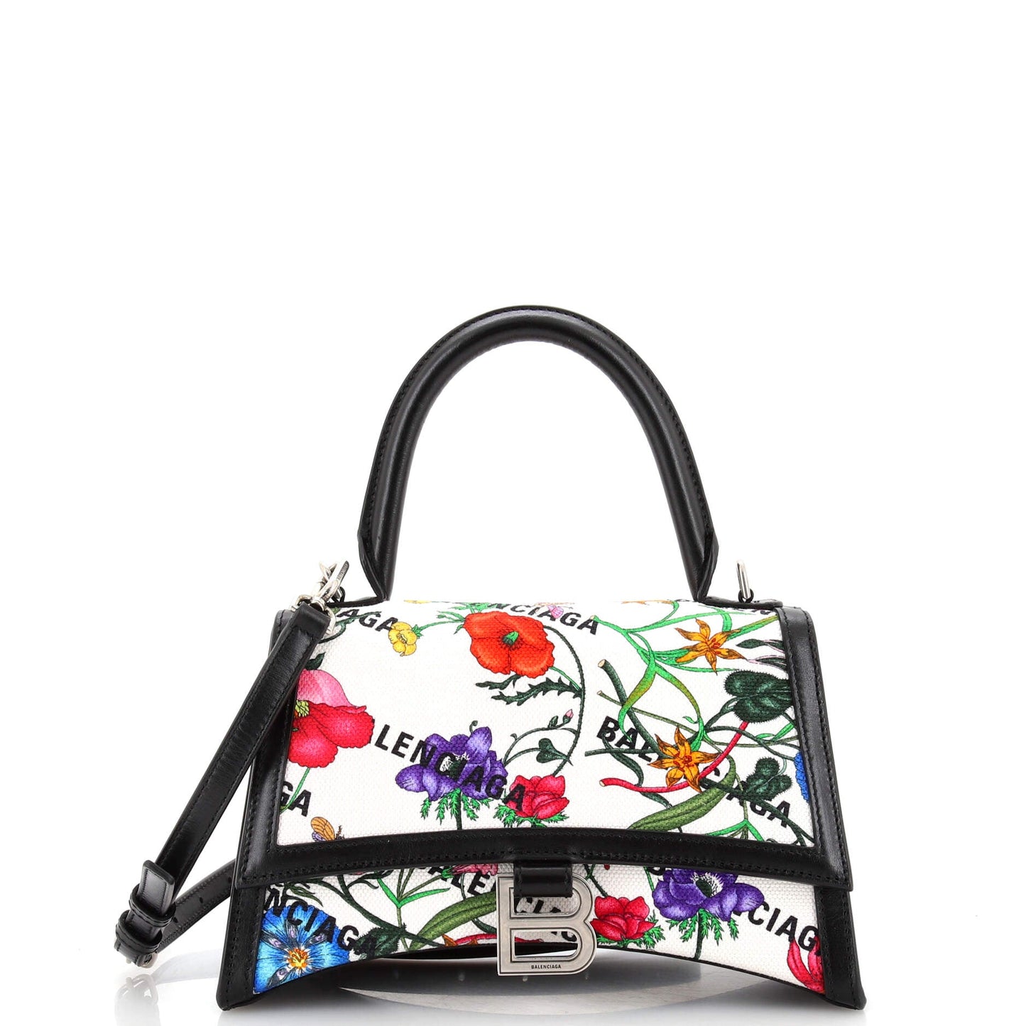 Gucci x Luxury Balenciaga Trending 2026 The Hacker Project Hourglass Top Handle Bag Flora Canvas Small