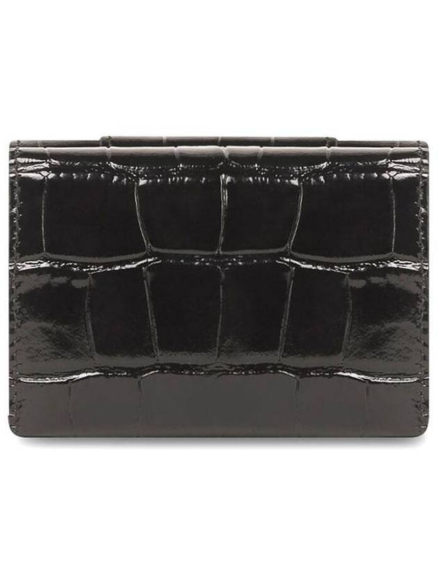 Luxury Balenciaga Trending 2026 Hourglass B Logo Half Wallet Black