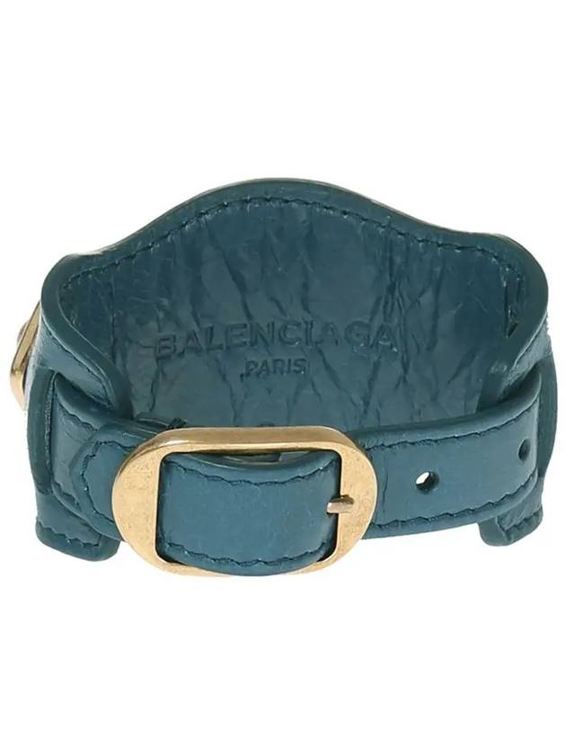 Luxury Balenciaga Trending 2026 Giant Gold Buckle Bracelet Blue