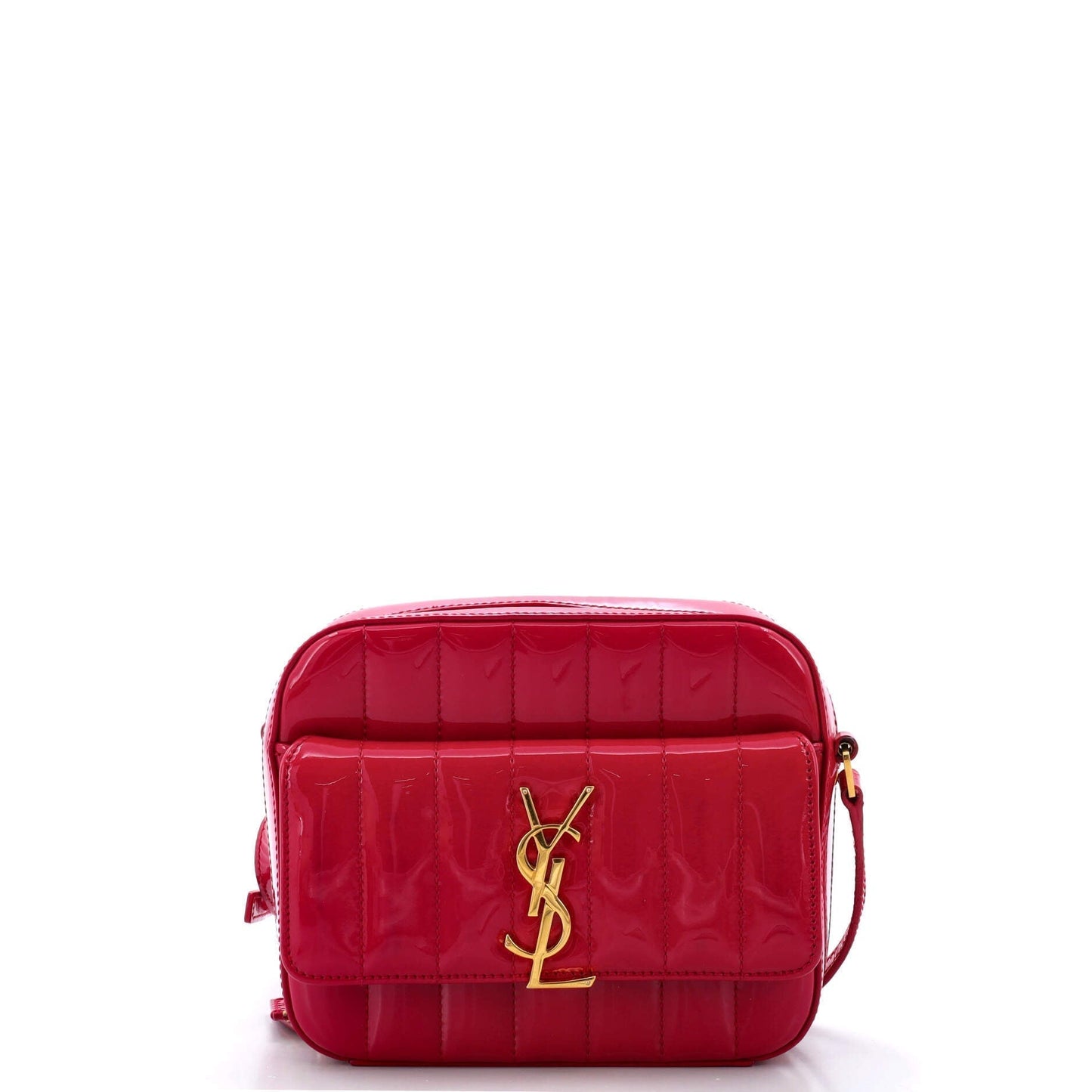 Luxury Saint Laurent Trending 2025 Vicky Camera Bag Vertical Quilt Patent Medium
