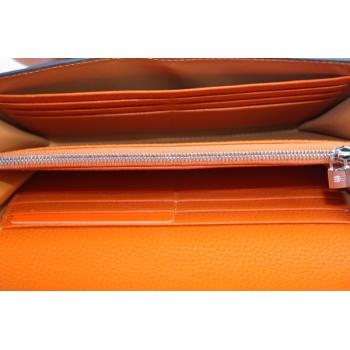 Luxury Hermes Wallet H569 Ladies Lambskin Orange