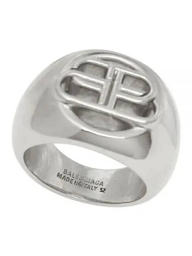 Luxury Balenciaga Trending 2026 BB Signature Bold Ring Silver