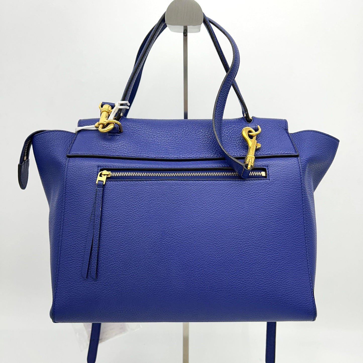 Luxury CELINE Blue Leather Mini Belt Top Handle Bag LA14931