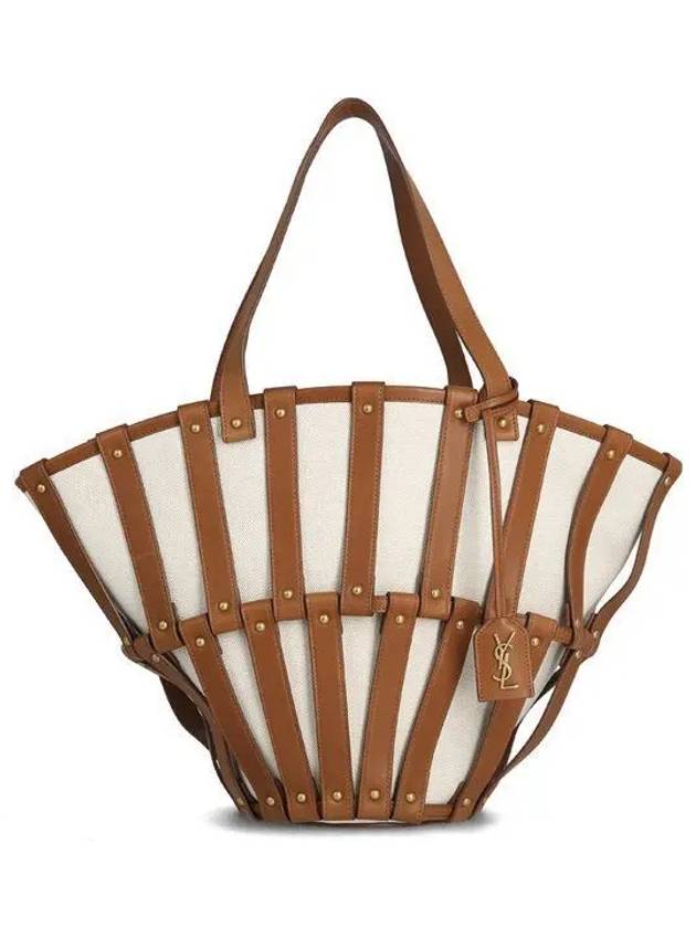 Luxury Saint Laurent Trending 2025 Beatrix Pannier Canvas Tote Bag Greg Brick