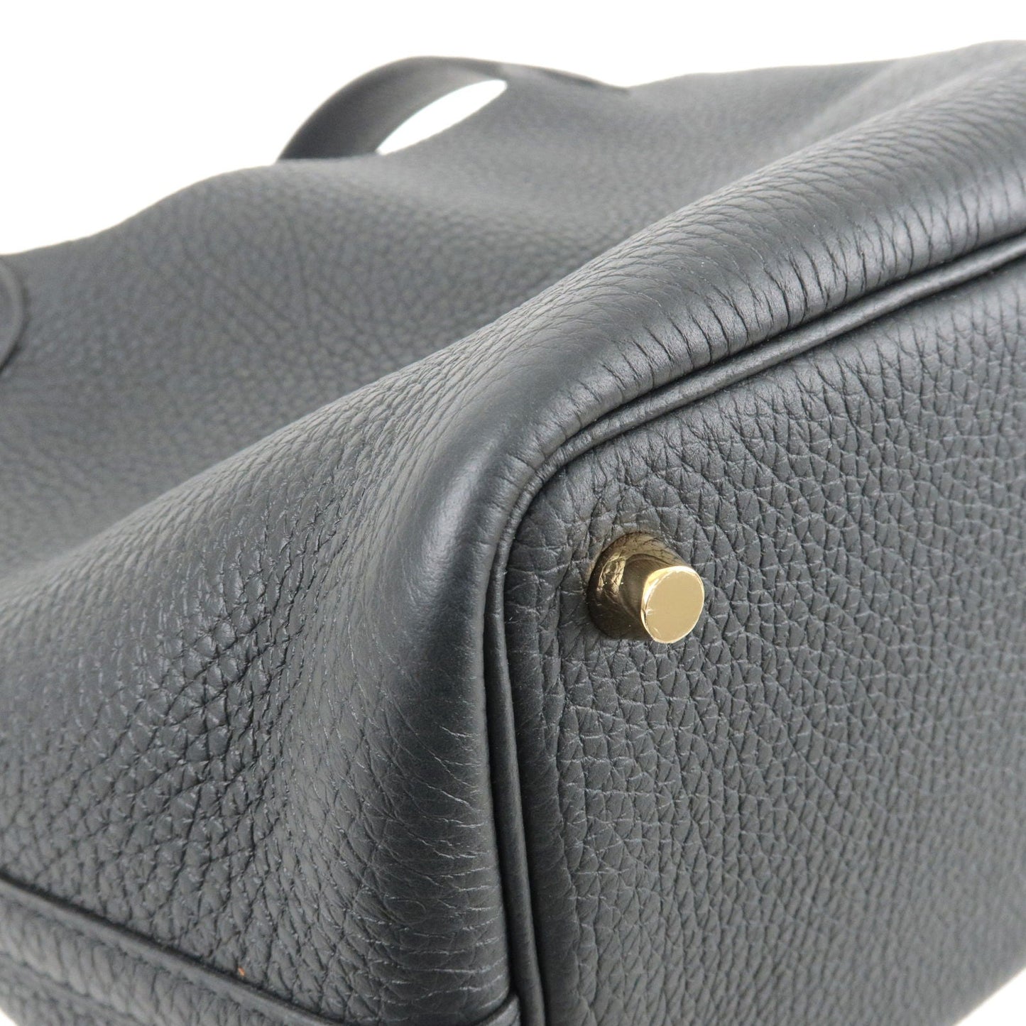Luxury Hermes Taurillon Clemence Picotin Lock PM Hand Bag Black