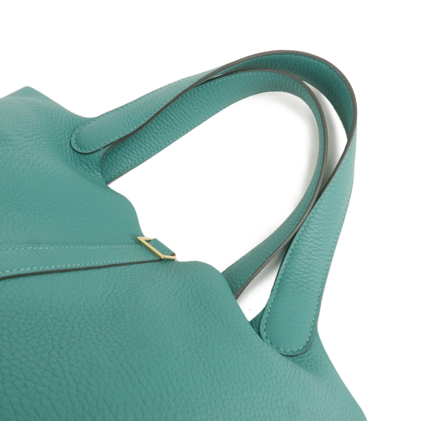 Luxury Hermes Taurillon Clemence Picotin Lock MM Hand Bag Vert Verone
