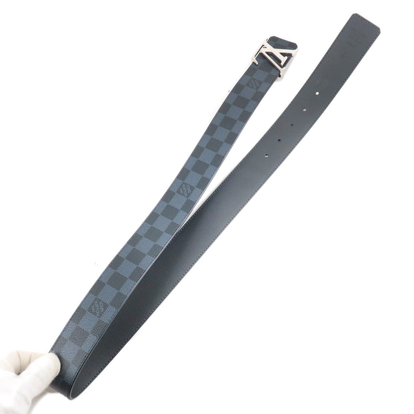 Louis Vuitton Damier Cobalt Saint-Tulle Belt 90/36 Black M0087