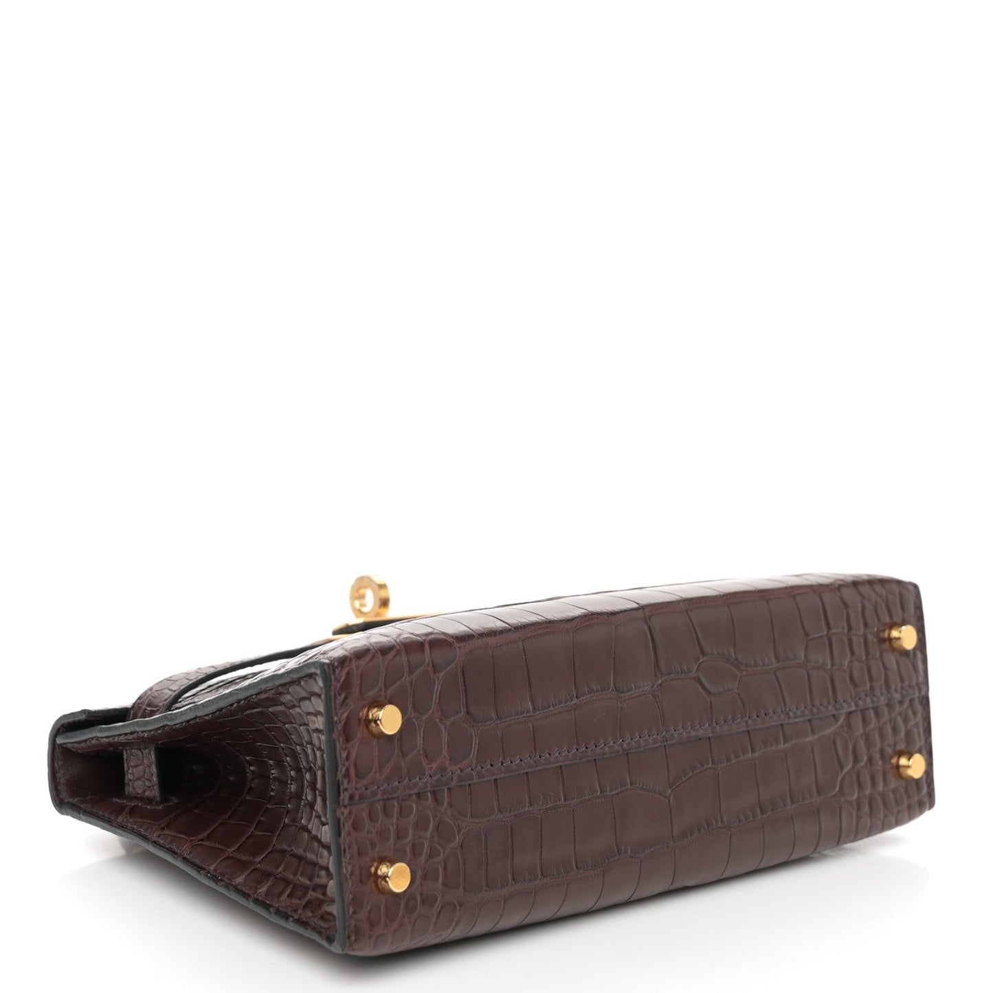Hermes Matte Alligator Mini Kelly Sellier 20 Havane
