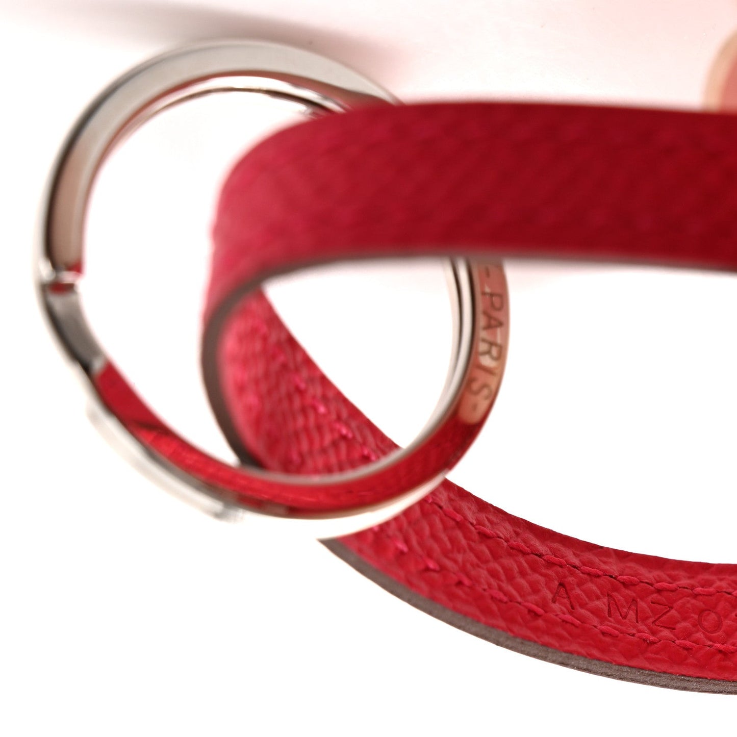 Hermes Epsom Collier de Chien Anneau Key Holder Rose Pourpre