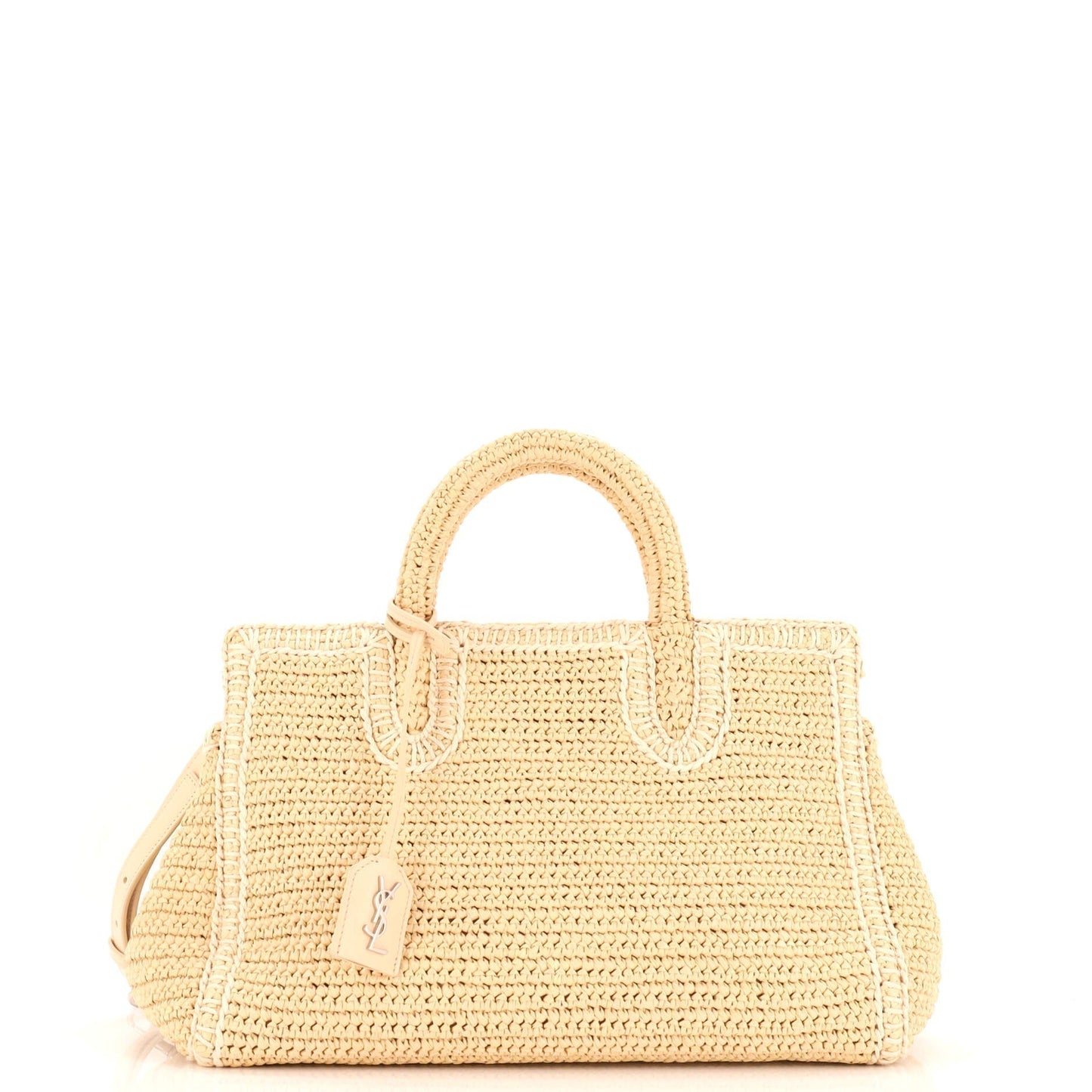Luxury Saint Laurent Trending 2025 Rive Gauche Cabas Woven Raffia Small