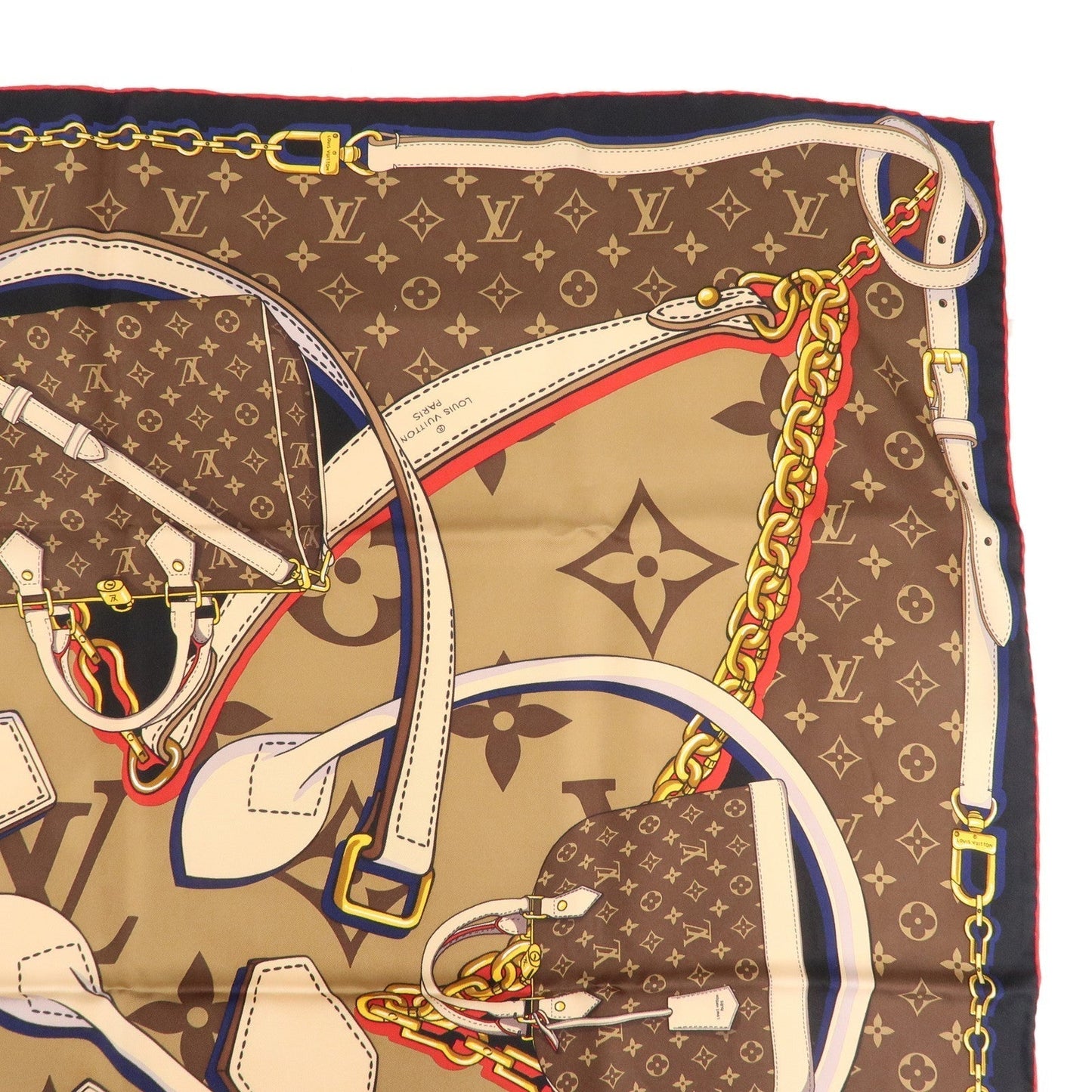 Louis Vuitton Care Tribute To Square 90 Silk 100% Scarf M76202