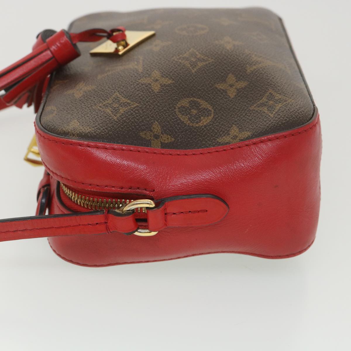 LOUIS VUITTON Monogram Saintonge Shoulder Bag Red M43556 LV Auth 38215