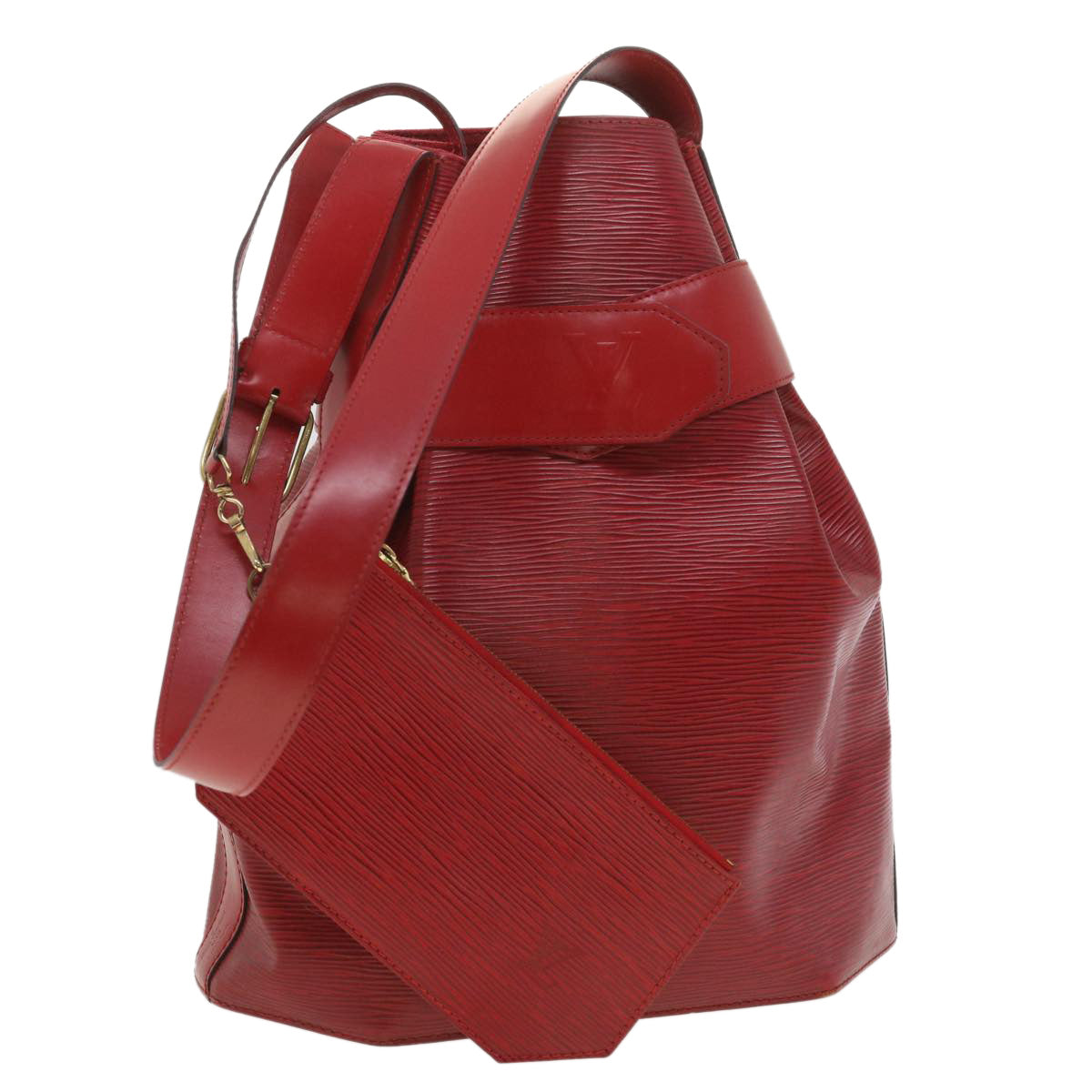 LOUIS VUITTON Epi Sac Depaule PM Shoulder Bag Red LV Auth