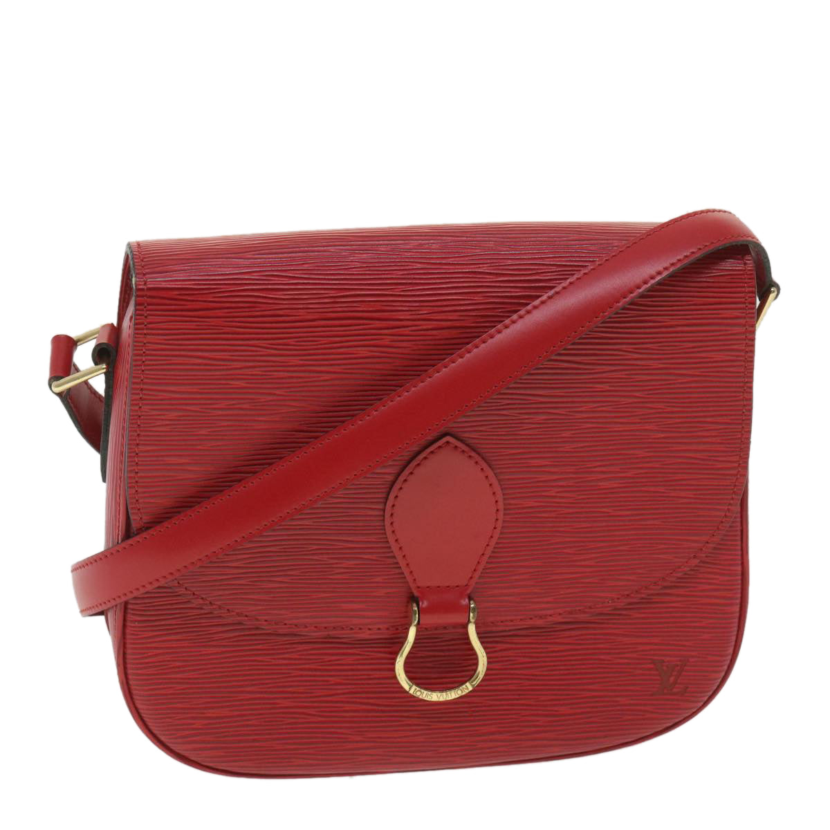 LOUIS VUITTON Epi Saint Cloud GM Shoulder Bag Red LV Auth