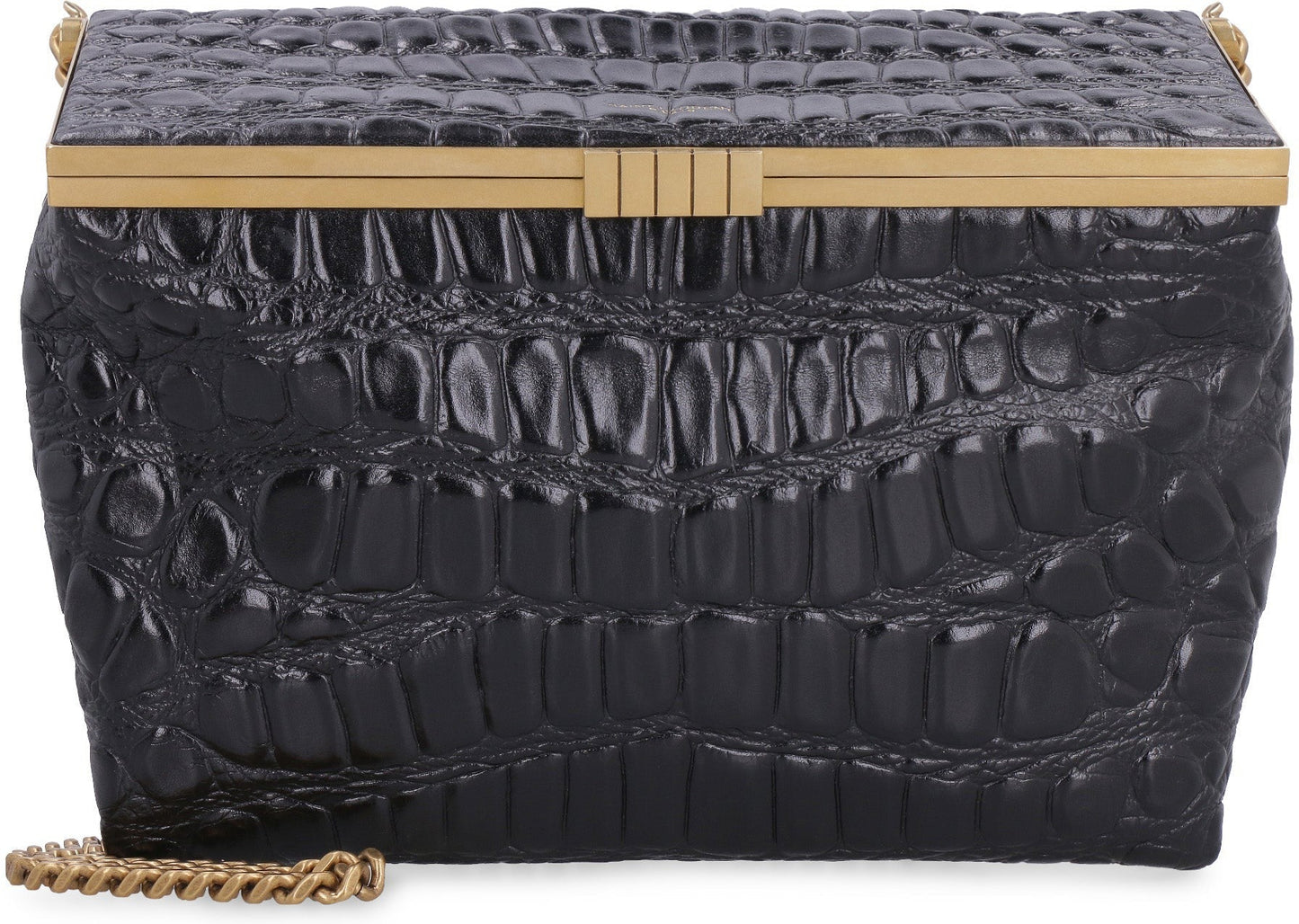 Luxury Saint Laurent Trending 2025 Women's Fanny Croco-Print Shoulder Bag in Black | 6982022US0W Color 1000