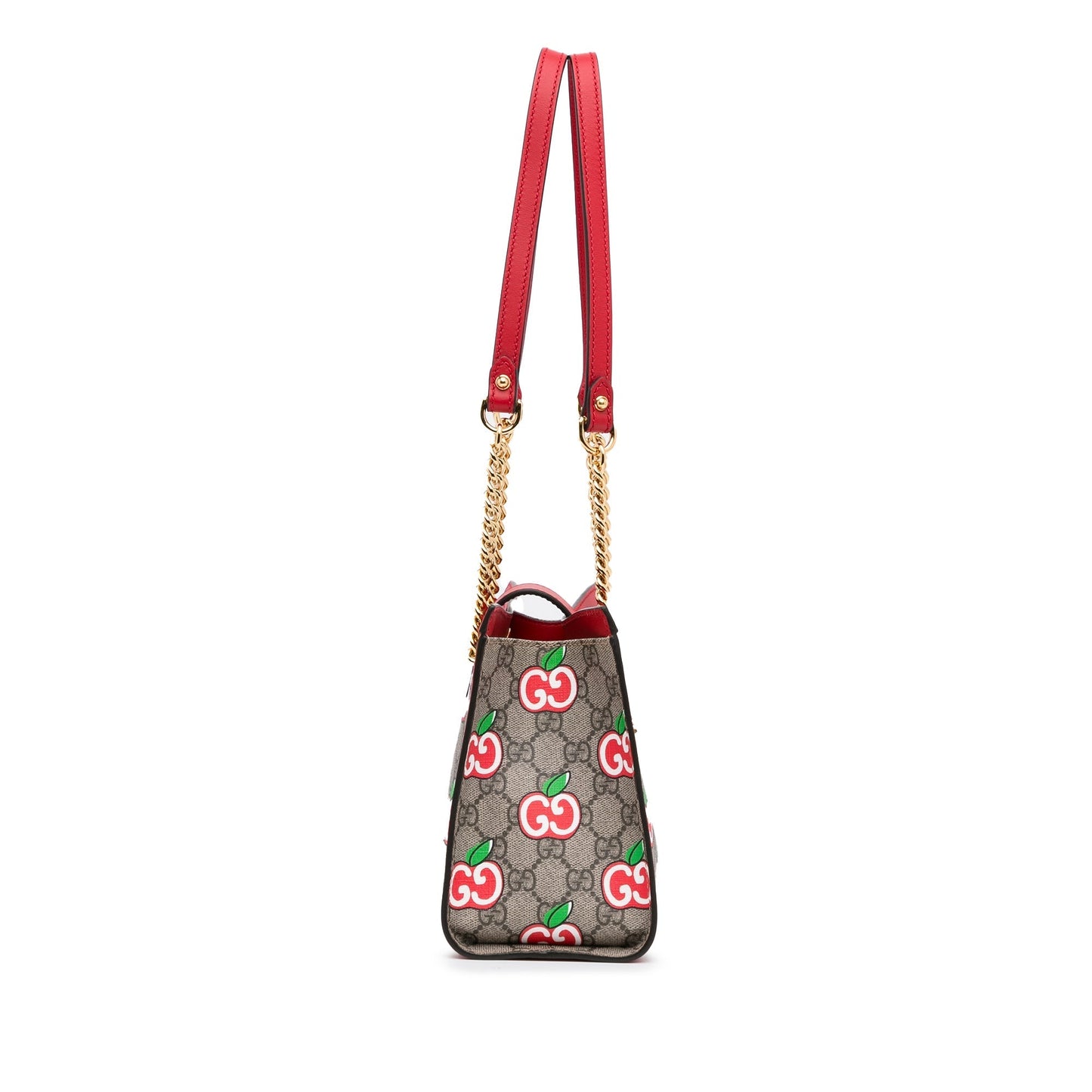 Gucci GG Supreme Brown Leather Chain Tote Style 3