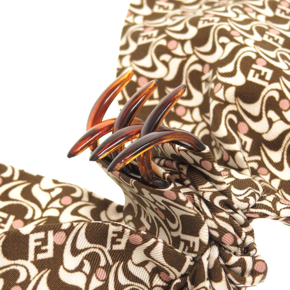 FENDI Other accessories Silk, Plastic Brown Zucca Pattern Hair Clip Women