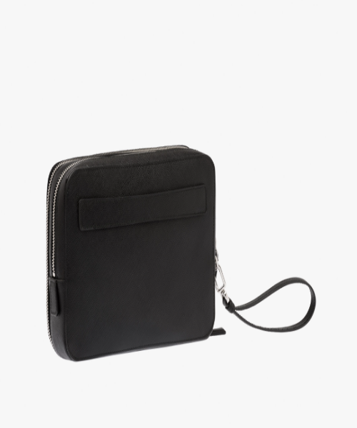 Prada Saffiano Leather Mens Bag Black