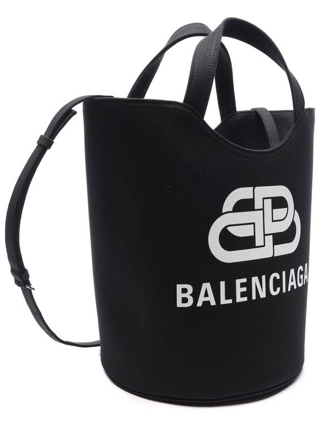 Luxury Balenciaga Trending 2026 Wave Logo Medium Tote Bag Black