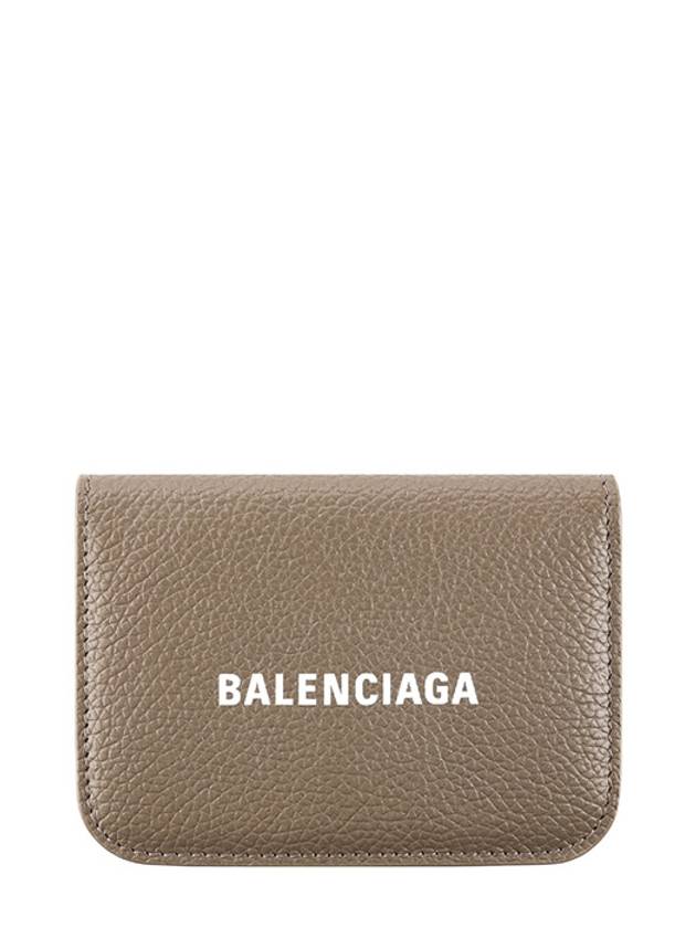 Luxury Balenciaga Trending 2026 Logo Tripold Leather Half-Wallet Brown