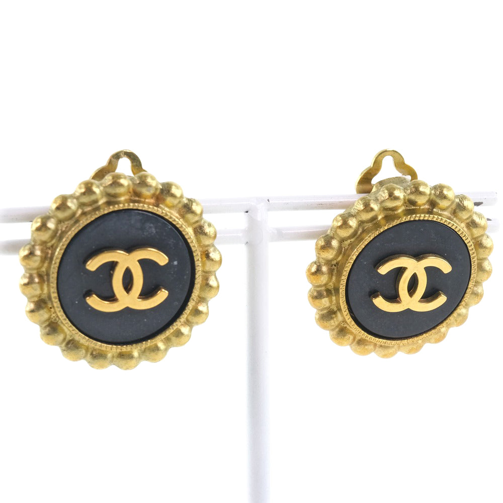 CHANEL CHANEL COCOMARK EARLING G Black 95P 27.0g COCO Mark