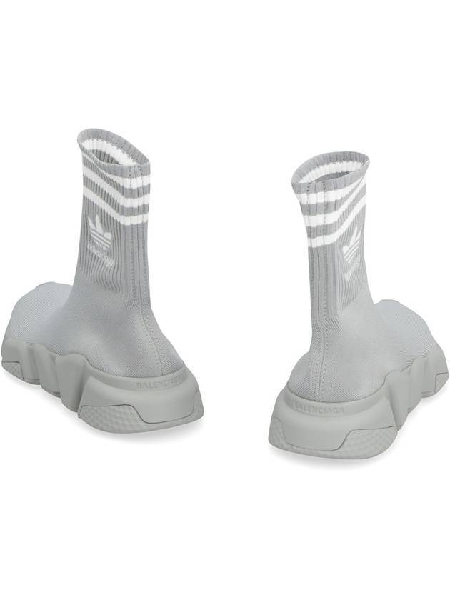 Luxury Balenciaga Trending 2026 Embroidered Logo Sock High Top Sneakers Grey