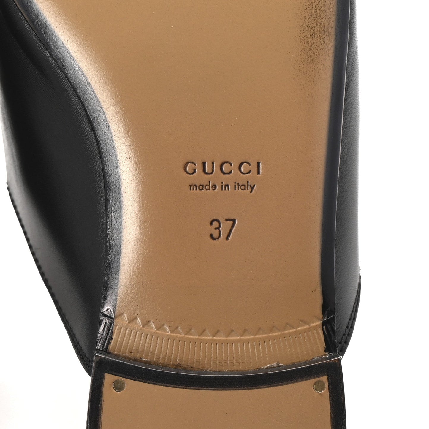 Gucci Calfskin Womens Princetown Slippers 37 Black