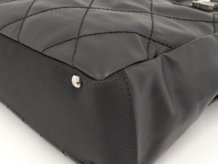 Chanel Tote Bag Paris Biarritz PM Leather Black