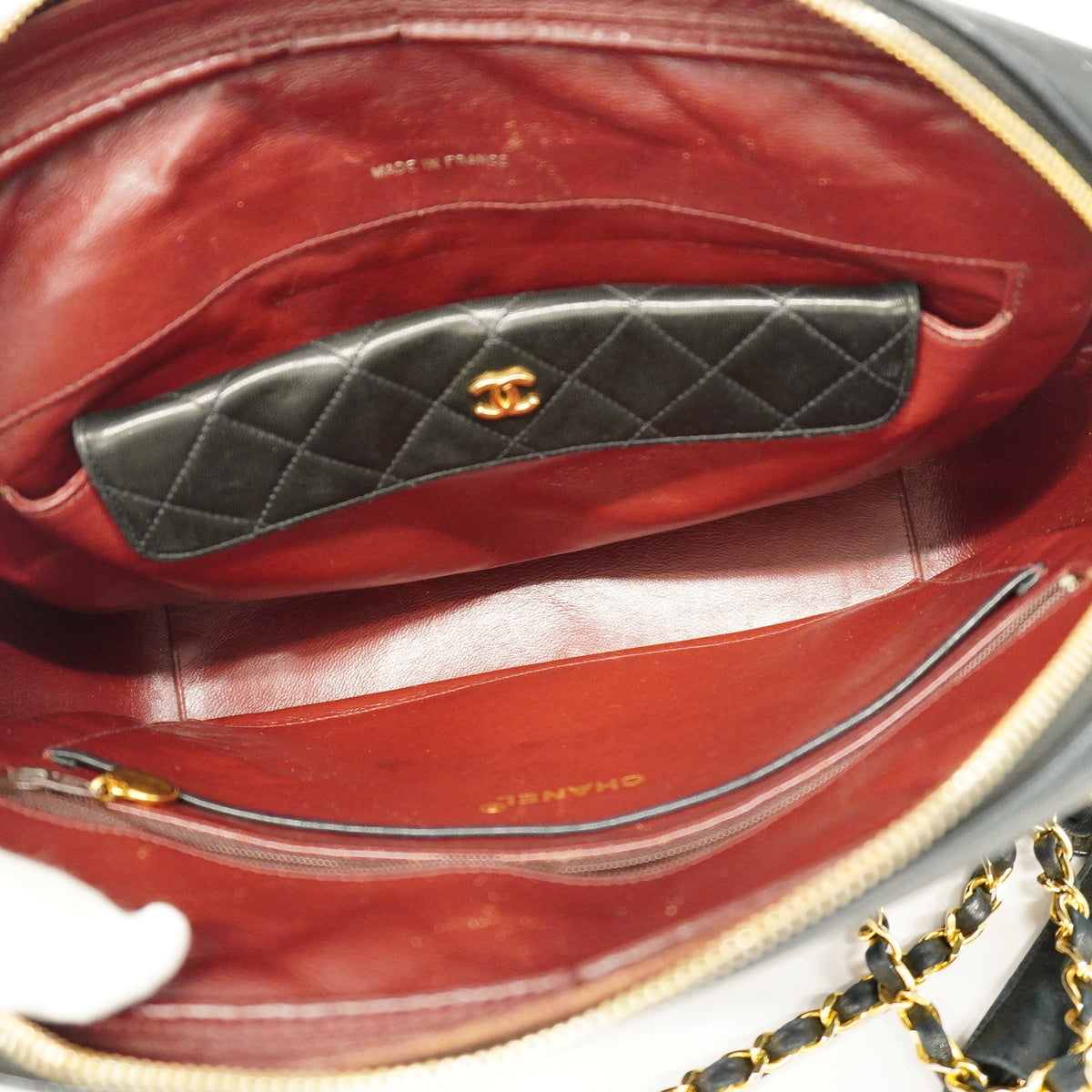 Chanel Shoulder Bag Matelasse Chain Lambskin Black