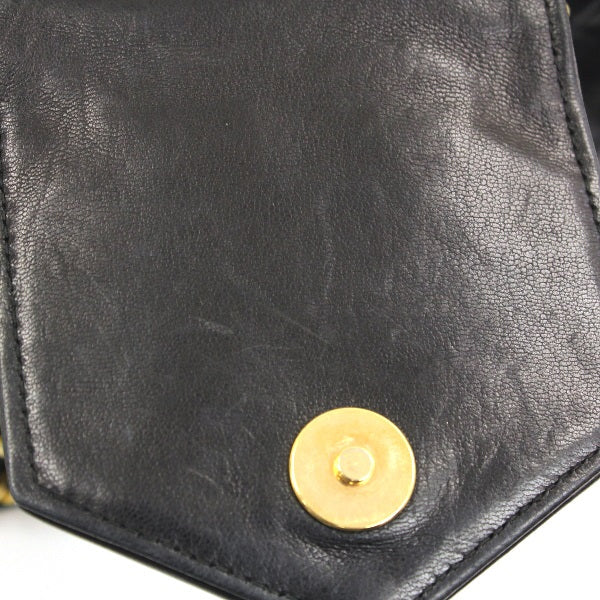Chanel Chain Shoulder Bag Tassel Matelasse Lambskin Black
