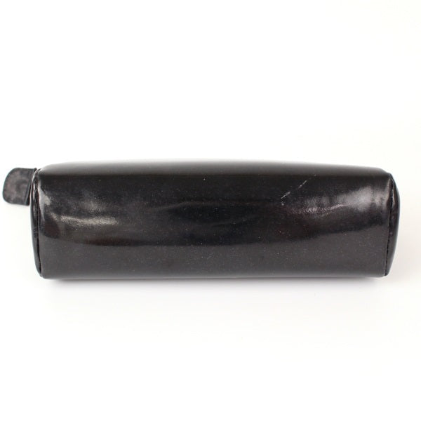 Chanel Cosmetic Pouch Enamel Coco Mark Black
